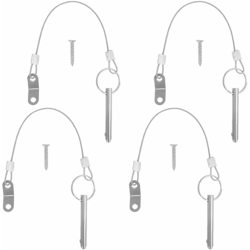 Satz Mit 4 Schnellverschlussbolzen, 6,3 Mm – Edelstahl 316 – Gesamtlänge 51 Mm – Effektive Länge 40 Mm