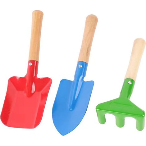 Mini-gartengeräte Für Kinder Mit Schaufel, Spaten Und Rechen – Buntes Garten-set – Gartengeräte-set Für Kinder Und Erwachsene (3-teilig) –