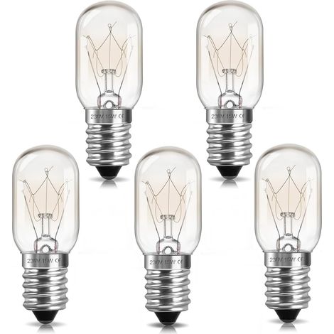 5er-pack E14-lampen, Dimmbar, Hitzebeständig (300 °c), Warmweiß (2700 K) Für Kühlschrank/salzkristalllampe