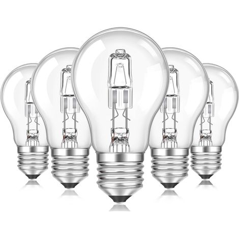 5er-pack Dimmbare E27 A55-glühbirnen, Klarglas, Warmweiß 2700k, Für Deckenleuchten