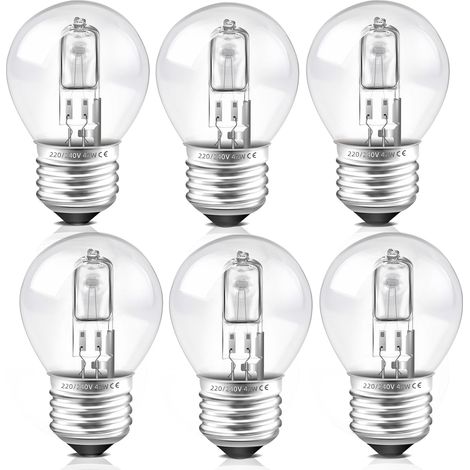 6er-pack E27 G45 Dimmbare 42w Warmweiße 2700k Glühbirnen Für Kronleuchter Und Wandleuchten