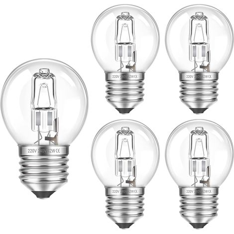 5er-pack G45-glühbirnen, E27-sockel, Dimmbar, Klares Glas, 2700 K, Für Kronleuchter Und Wandleuchten