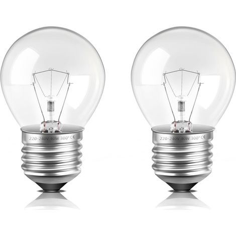 2er-pack E27 G45 Dimmbare, Hitzebeständige Glühbirnen (300°c) Warmweiß Für Backöfen Und Salzkristalllampen