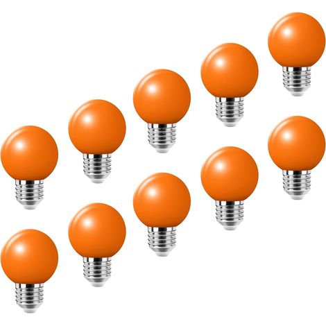 10 E27 Led-lampen, Orange, 2 W, Pc-material, 360°-abstrahlwinkel, Für Partys Und Terrassen