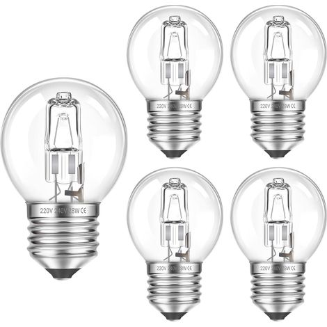 5er-pack E27, G45 Dimmbare Klarglas-glühbirnen 28w Warmweiß 2700k Für Kronleuchter