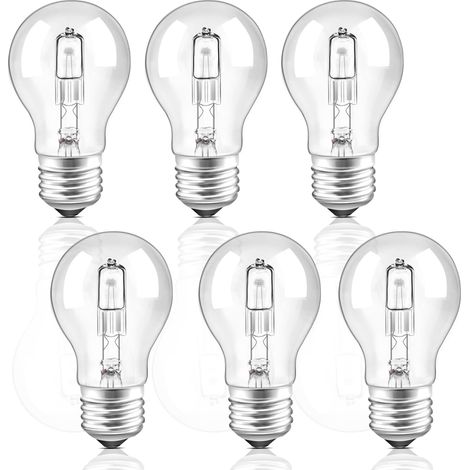 Set Mit 6 Dimmbaren E27-glühbirnen (a55), Warmweiß (2700 K), Glaskugel, Für Wohn-/schlafzimmer