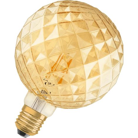 Led-filamentlampe, E27-sockel, Kugelform, Tannenzapfen, Gold, 4,5 W, Warmweiß (2500 K), Wohnzimmer