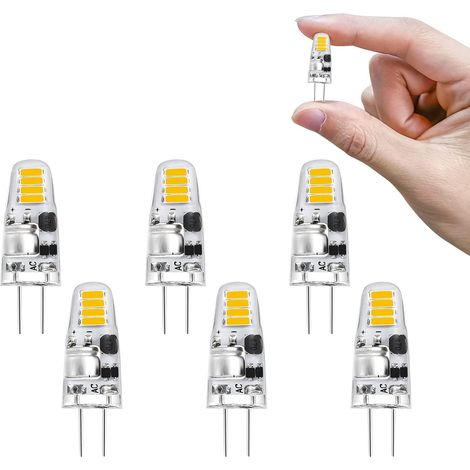 6er-pack G4 Led-lampen, 12 V, 1,2 W, Neutralweiß (4000 K), Silikonfassung, Für Küche, Schlafzimmer, Esszimmer