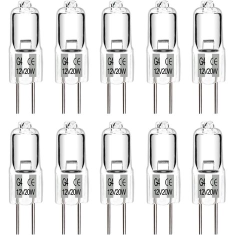 10er-pack G4-halogenlampen, 12 V, 20 W, Dimmbar, Warmweiß, Für Kronleuchter Und Dunstabzugshauben