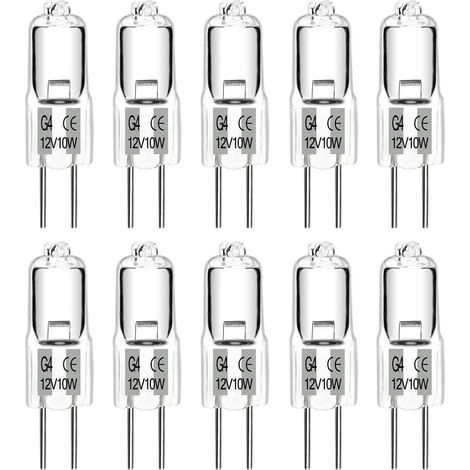 10er-pack G4-halogenlampen, 10 W, 12 V, Dimmbar, Warmweiß, Für Kronleuchter