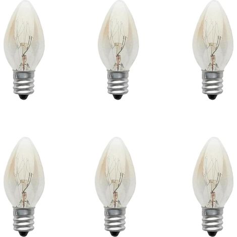 6er-pack E12-glühlampen, Kleiner Schraubsockel, Wolfram, 10 W, 2700 K, Für Himalaya-salzlampen