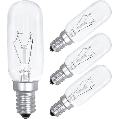 4er-pack E14 Dunstabzugshaubenlampen, 40 W, 230 V, Warmweiß (2700 K), T25-sockel