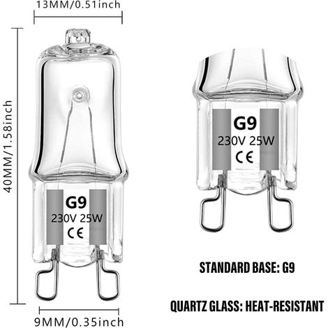 G9 25w Dimmbare Halogenlampe, Warmweiß, 230v, Für Backofen Und Mikrowelle