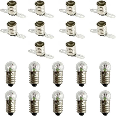 Packung Mit 10 E10-glühbirnen, 3,8 V, Packung Mit 10 E10-fassungen, Einfache Installation, Für Schule, Kunst Und Bastelarbeiten