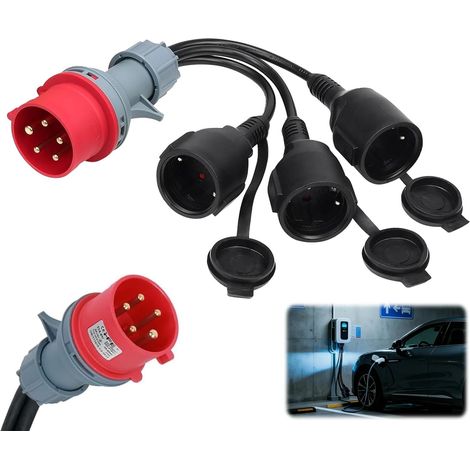 Cee-adapter, 400 V 16 A Auf 3 X 230 V, Ip44, Verlängerungskabel, Wohnwagen, Industrie