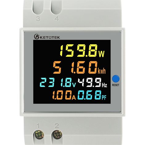 Digitaler Energiezähler, Spannung 40–300 V, Stromstärke 100 A, Lcd-anzeige, Din-schienenmontage, Industrieeinsatz