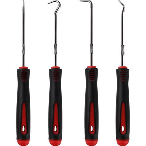 Yixisi 4-teiliges Set (16,5 Cm) Präzisionshaken Und -picker, Öldichtungshaken, Nadelhaken Und Dichtungsentfernungswerkzeuge Zum Entfernen Von Öldichtungen, O-ringen Und Gummidichtungen