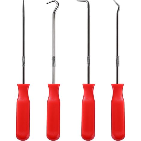 Yixisi 4-teiliges Set 16,5 Cm Präzisionshaken Und -pickel, Öldichtungshaken, Nadelhaken Und Dichtungsentfernungswerkzeuge, Zum Entfernen Von Öldichtungen Und O-ringen, Abs