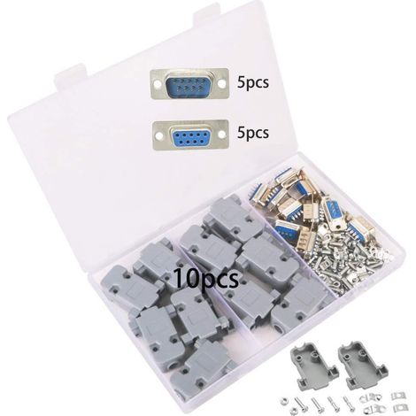 Gtiwung Rs232 10er-pack Db9 Stecker Auf Buchse, Lötbarer Db9 Stecker Auf Buchse Adapter Mit Kunststoffgehäuse