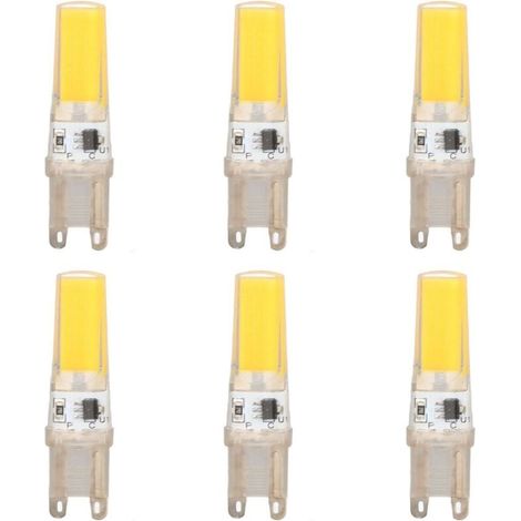 G9 Led-lampe, 9-w-halogenlampe, Kaltweiß 6500 K, 500 Lm, Flimmerfrei, Dimmbar, Für Schlafzimmer, Wohnzimmer, Küche, 6 Stück [energieklasse F]-vsiaisv