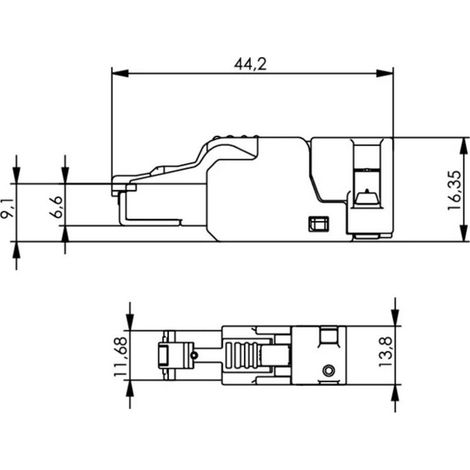 100023056 Ungeschirmter, Vor Ort Konfektionierbarer Rj45-steckverbinder Ufp8 T568b Cat.6a(iec), Awg24/1-awg23/1,