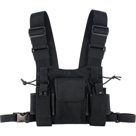 Taschenradios, Brustgurt, Brusttasche, Gesichtsmaskentasche, Westentasche Für 2-wege-funkgeräte, Walkie-talkies, Wandhalterung, Schwarz
