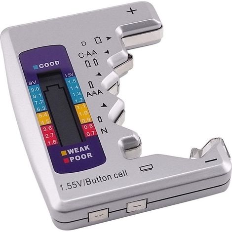 Gain Express Batterietester Für Batterien Und Akkus, Ladezustandsanzeige, Geeignet Für C, Aa, Aaa, D, N, 9v 6f22 1,5v Knopfzellenbatterien