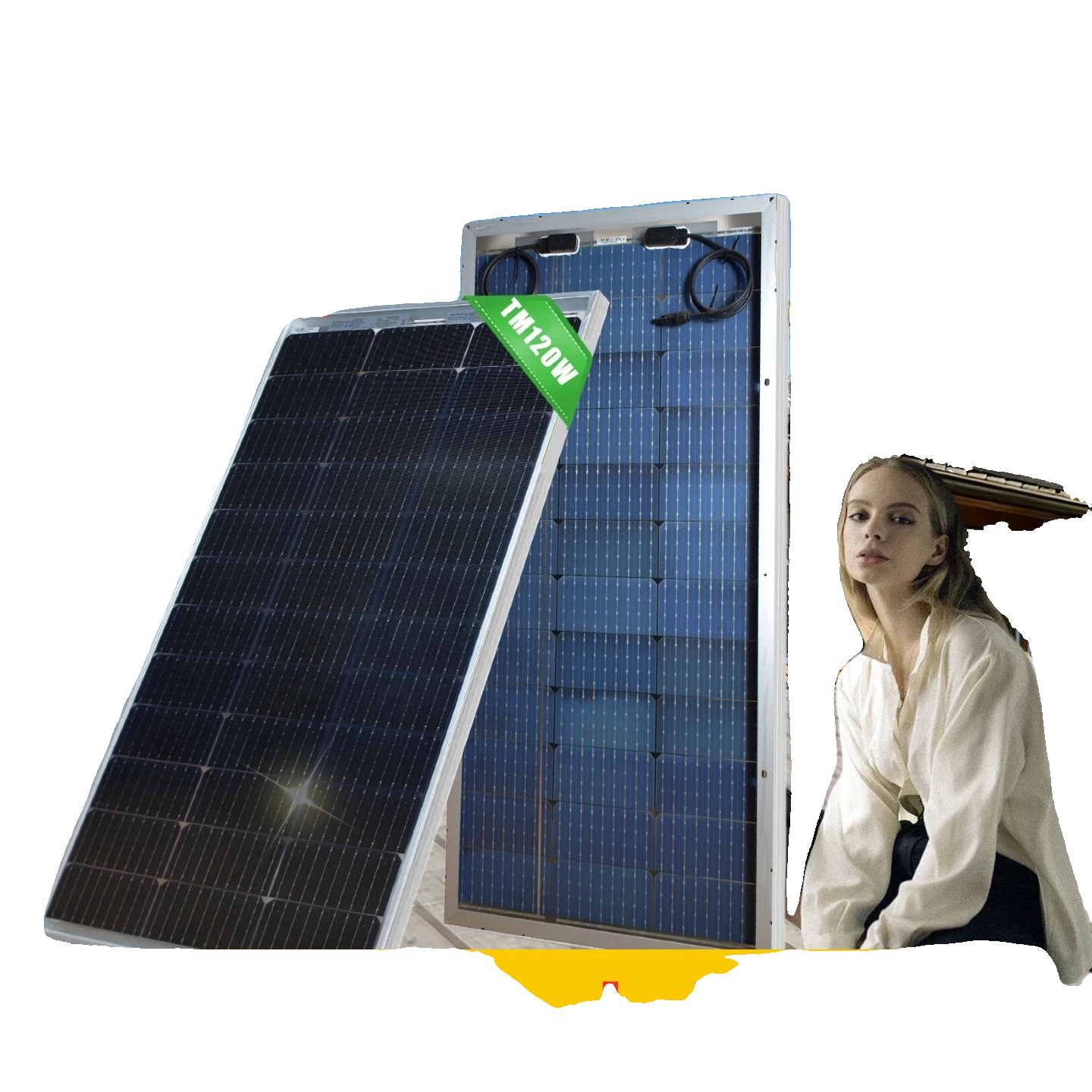 Solarmodul, Bifaziale Technologie, Hoher Wirkungsgrad, 1 Stück 120 W