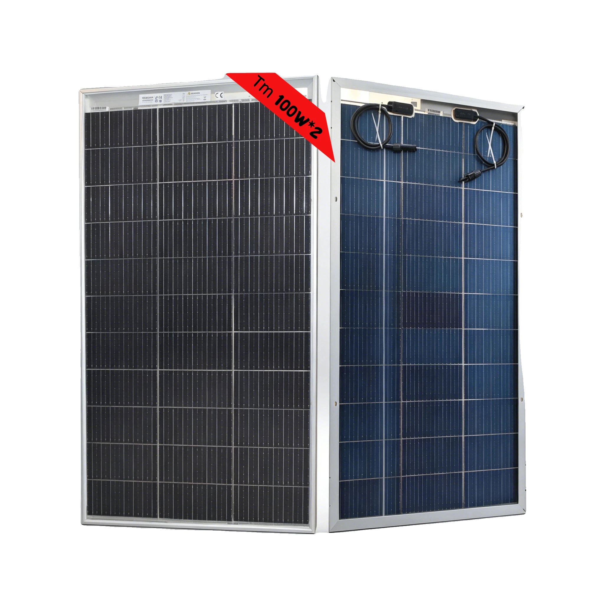 Solarmodul, Bifaziale Technologie, Hoher Wirkungsgrad, 2 Stück 100 W