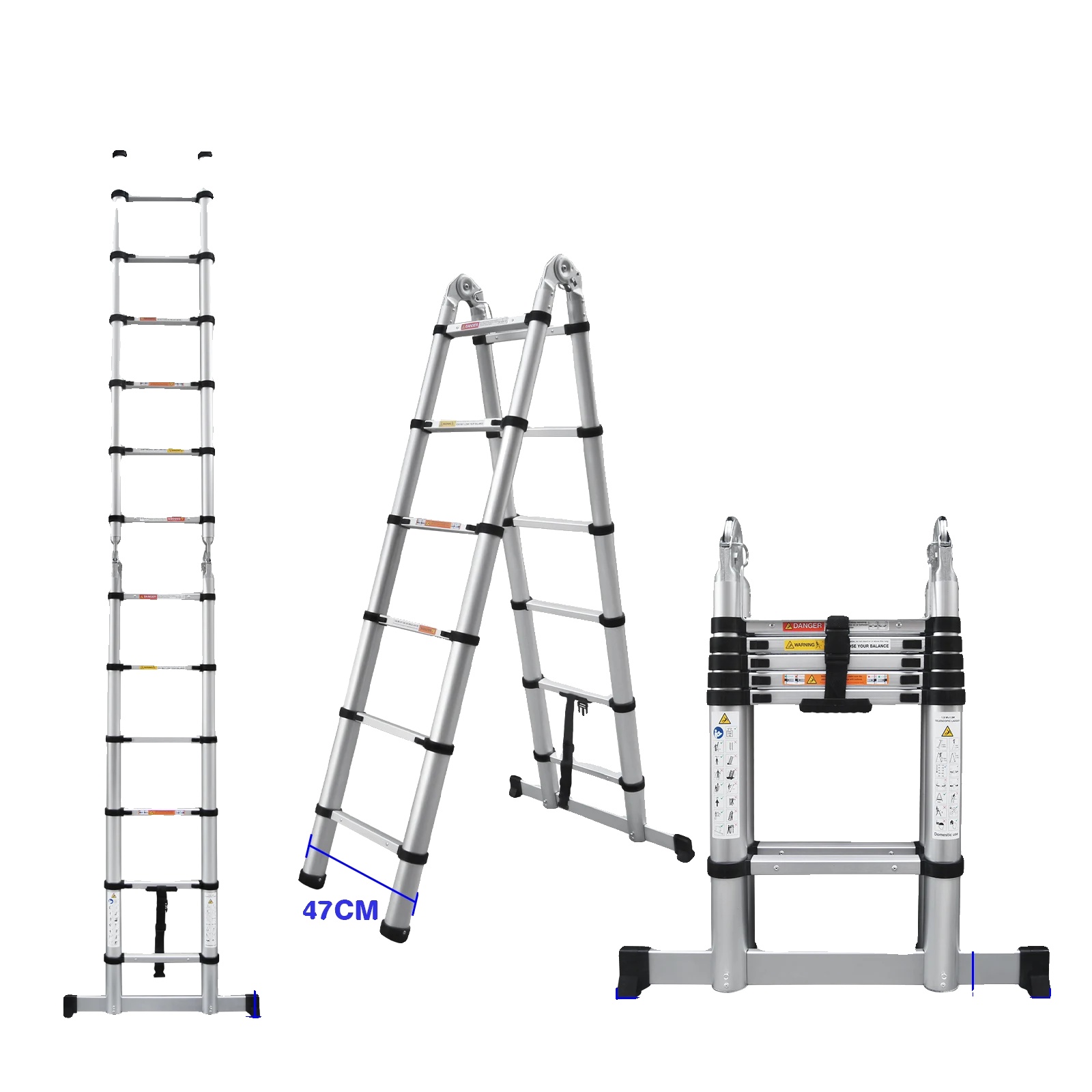 Teleskopleiter Aus Leichtem Aluminium, Hochstabile Konstruktion, Mflf-1.9m-a