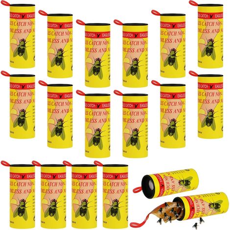 18 Rollen Fliegenpapier, Starkes Doppelseitiges Klebeband, Insektenfangband, Für Den Innen- Und Außenbereich
