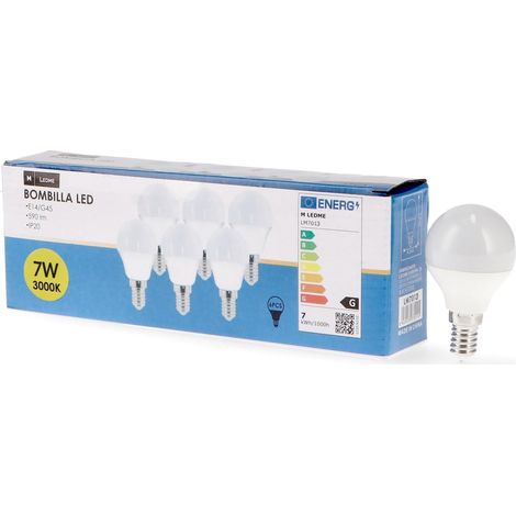 6er-pack E14 G45 7w Led-lampe, Warmweiß (3000 K), E14-sockel, 630 Lumen, Schutzart Ip20, 200° Abstrahlwinkel, Energieeffizient Und Energiesparend. Lm7609