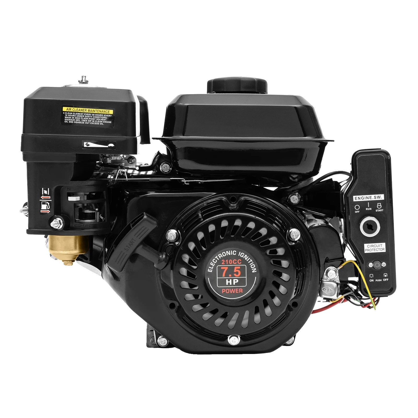 7,5 Ps Benzinmotor, 210 Cm³ Hubraum, Manueller/elektrischer Start, Geringer Kraftstoffverbrauch