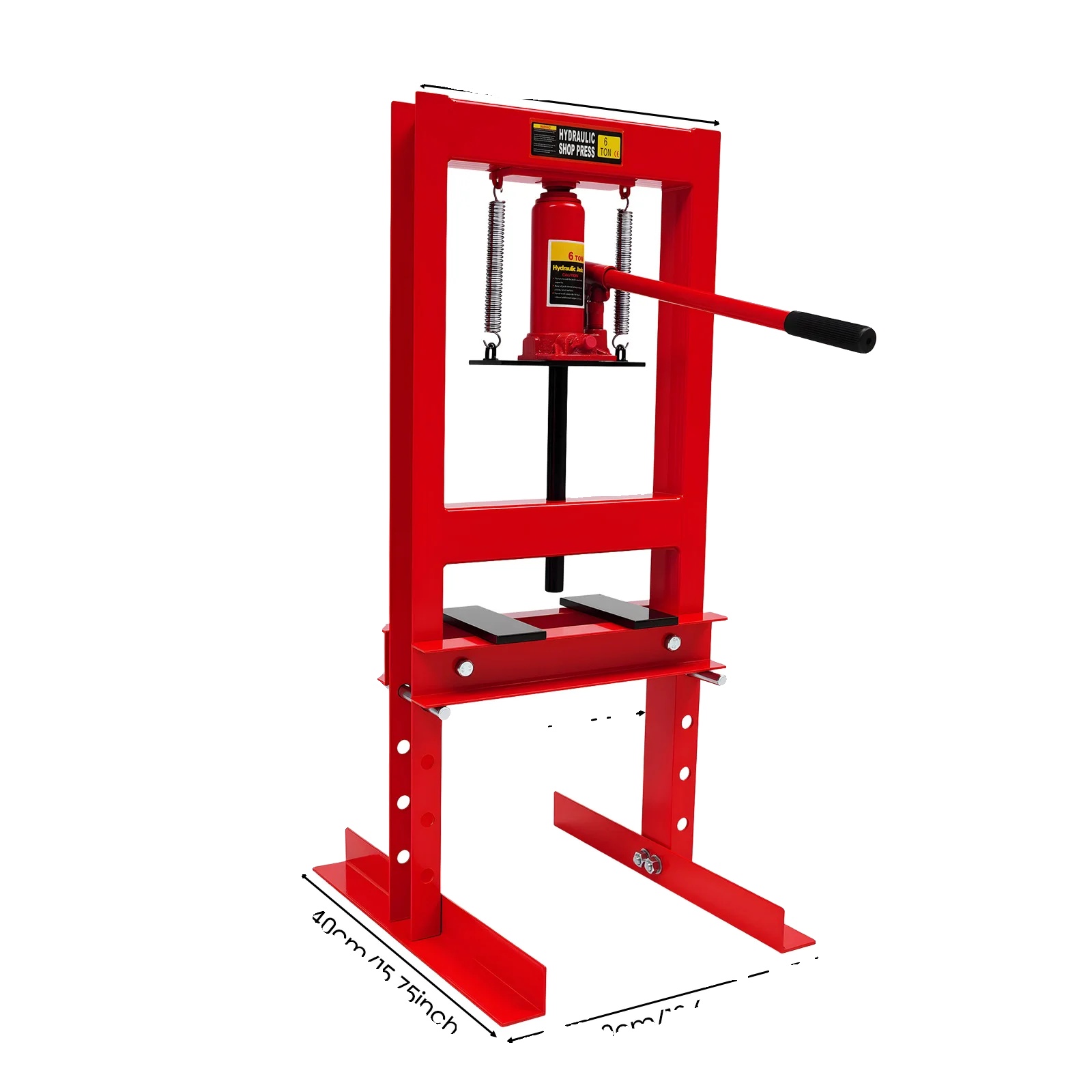 Hydraulische Presse, 6 Tonnen Kapazität, Manuelle Bedienung, Rot