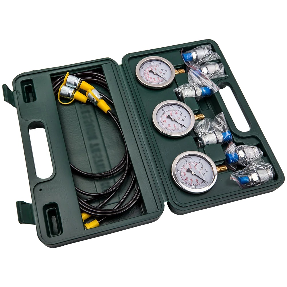 Hydraulikdruckprüfset, Mehrere Druckskalen, Robuster Edelstahl, Komplettes Anschlussset