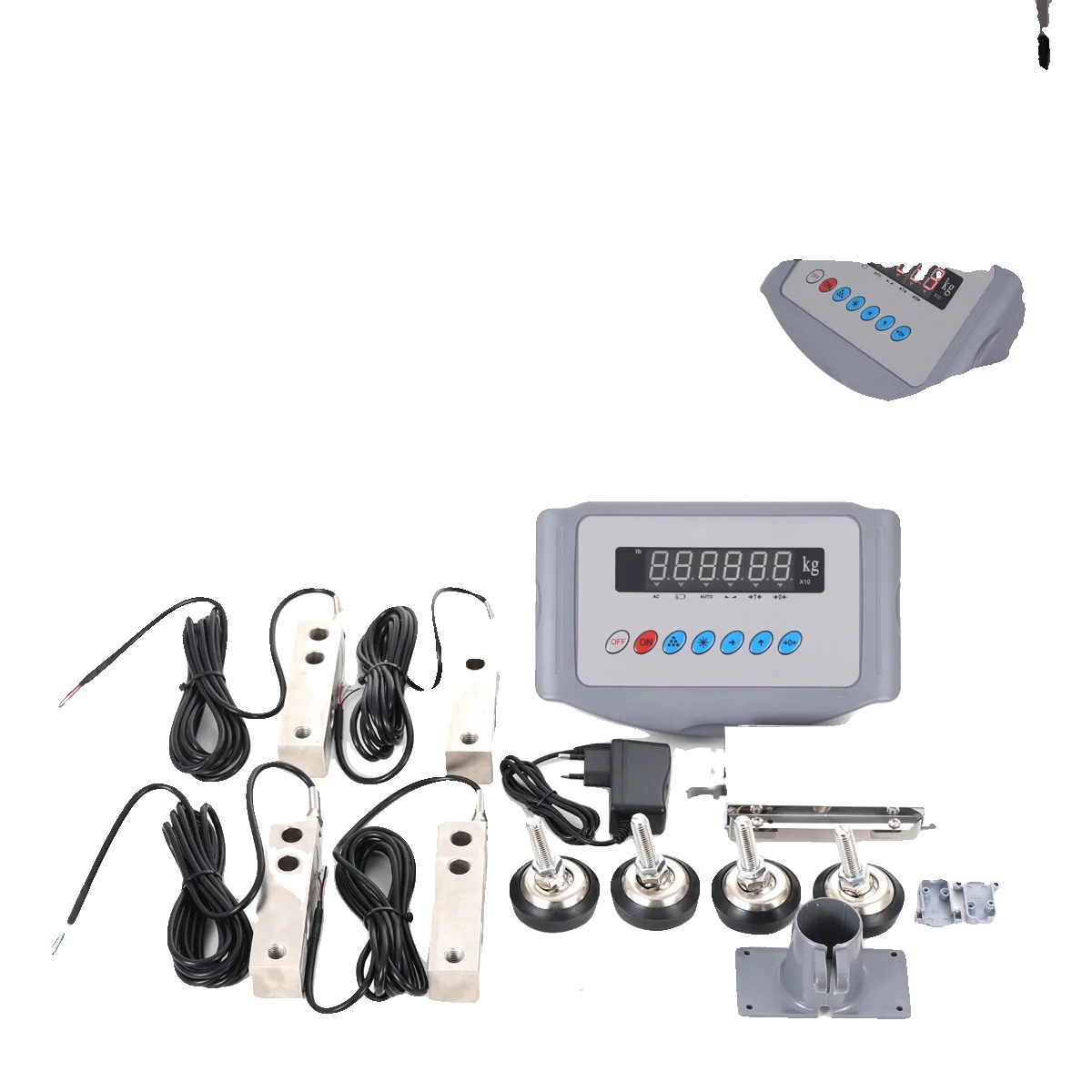 Digitales Wägezellen-set, 220 V, 50 Hz, Messbereich 0–8000 Kg, Abmessungen 42,5 X 26 X 20 Cm, Messschritte 1 Kg