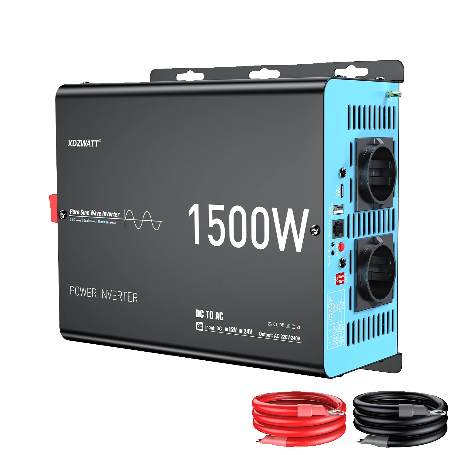 Wechselrichter, Gleichstrom-wechselstrom-wandlung, Hoher Wirkungsgrad, 24 V, 1500 W (3000 W Spitzenleistung)