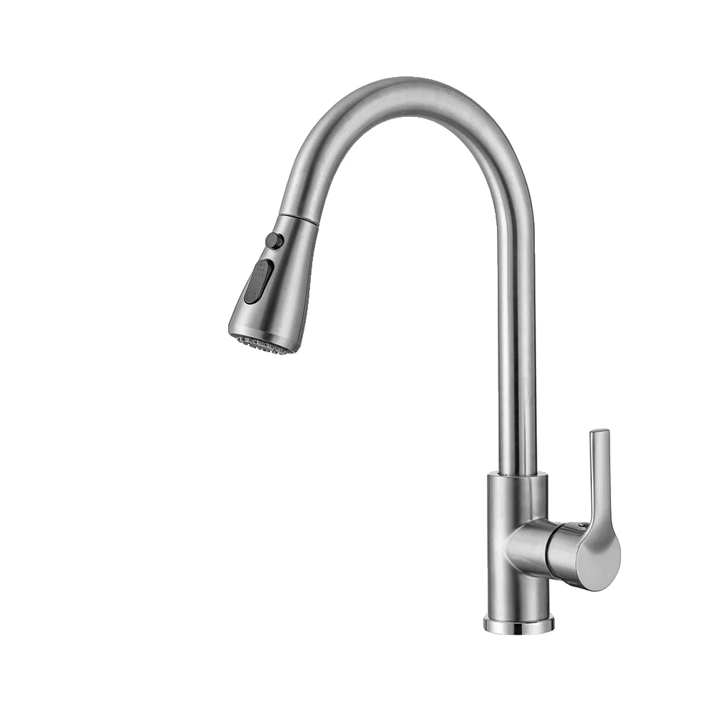 Küchenarmatur Mit Ausziehbarer Brause, Modernes Design, Cf04043nbwm Gebürstet
