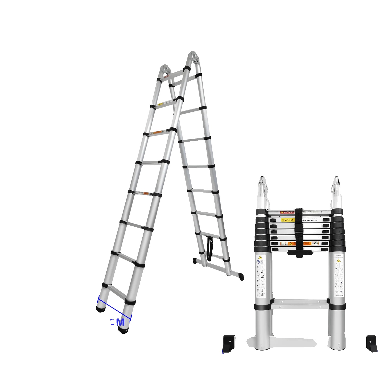 Klappbare Teleskopleiter, Maximale Höhe 5 M, Aus Leichtem Aluminium, At-8,2ft