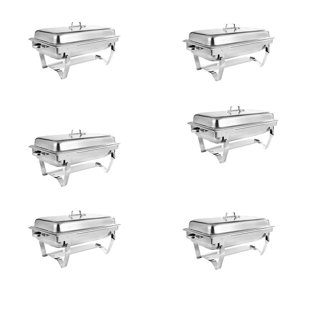 Buffet-set Mit Warmhaltebehälter, Edelstahl, 8-quart-fassungsvermögen, 6er-pack