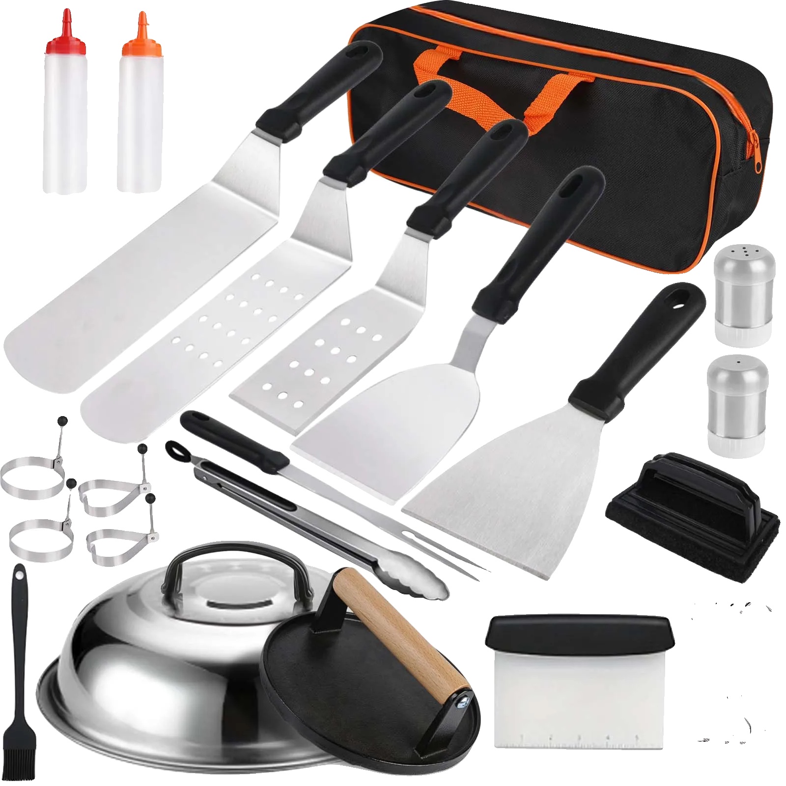 Grillbesteck-set, 29-teiliges Zubehörset, Robustes Kochbesteck, 1 Set