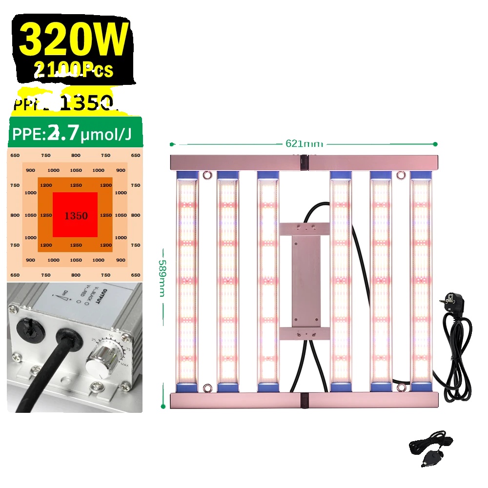Vollspektrum-led-pflanzenlampe, Helligkeitsregelung Per Knopfdruck, 240 W Leistung