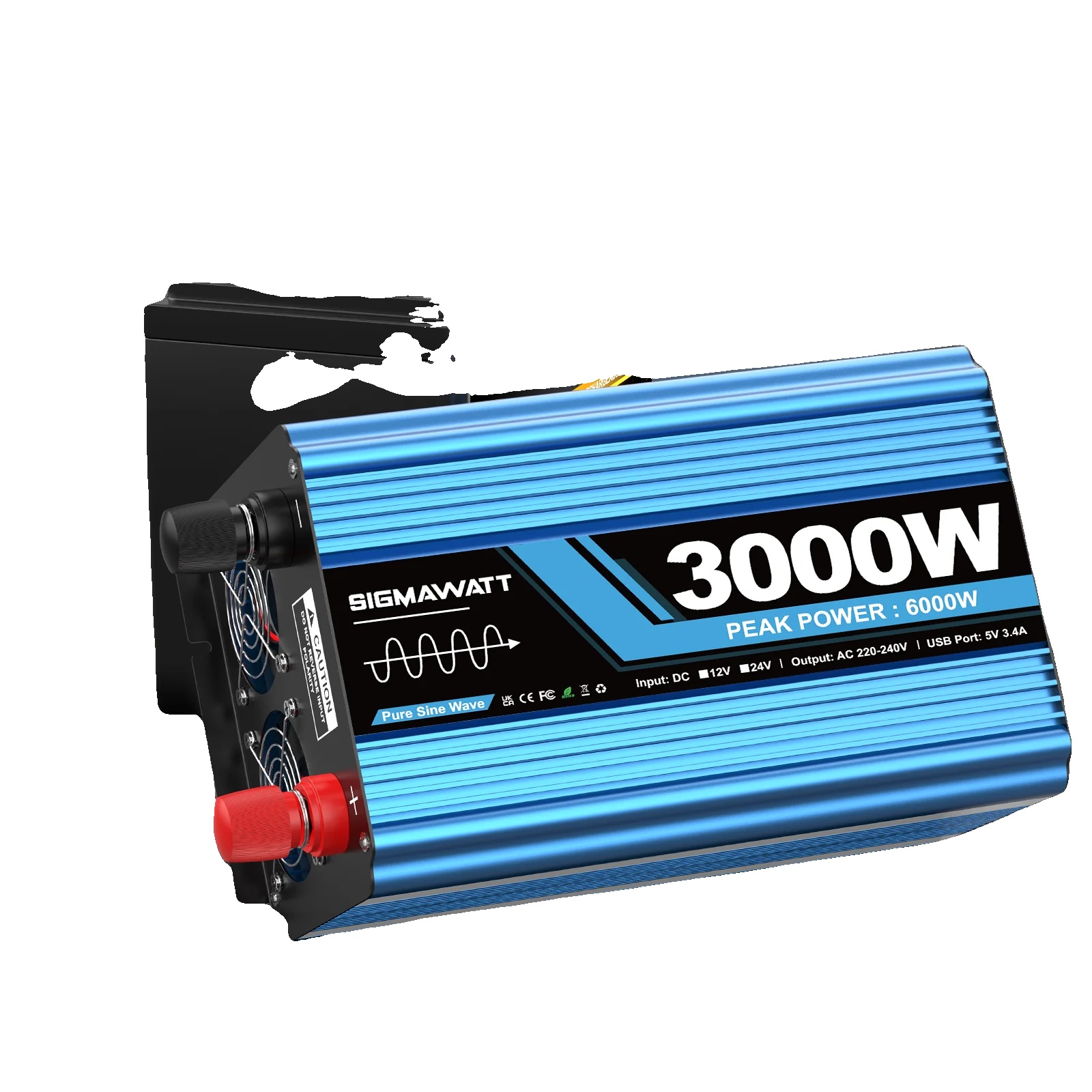 Wechselrichter, 3000 W Nennleistung, 6000 W Spitzenleistung, 12 V 3000 W (6000 W Spitzenleistung)