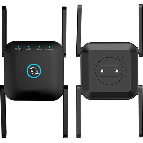 Gigabit-wlan-repeater Mit 1200 M Reichweite, Dualband (2,4 Ghz Und 5 Ghz, Ac24) Und Signalverstärkung
