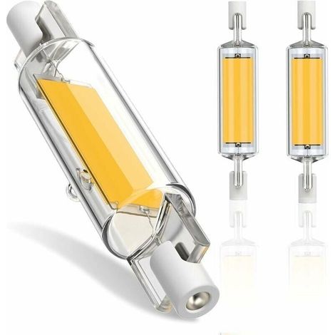 R7s 78-mm-led-lampe, Dimmbar, 10 W, Cob-led, Warmweiß (3200 K), 600 Lm, 360° Abstrahlwinkel, 2er-pack (2 Stück)