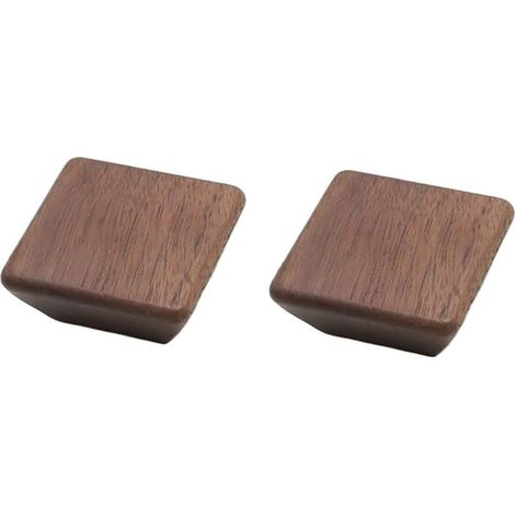 Set Mit 2 Quadratischen Schubladenknöpfen Aus Walnussholz, 45 Mm, Inklusive Schrauben – Türgriffe Aus Naturholz – Griffe Für Schränke, Kleiderschränke, Kommoden Und Schubladen