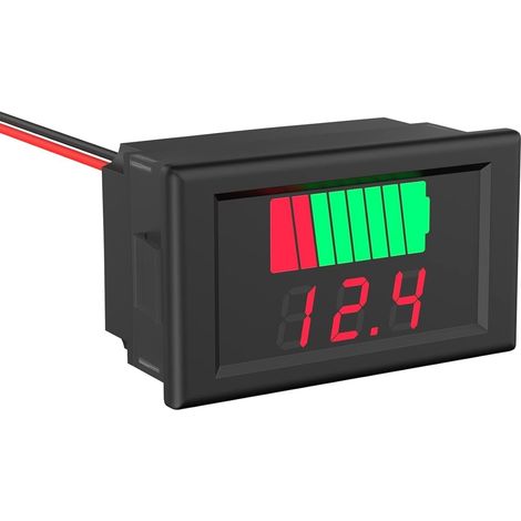 Batteriespannungsmonitor, 2-in-1 Universal-batteriestatusmonitor Für 12 V, 24 V, 36 V, 48 V, 60 V, Digitales Led-batteriemessgerät Für Lithium- Und Bleiakkumulatoren – Wasserdichtes Rotes Display