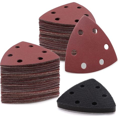 120 Stück Delta-dreieck-schleifpapier Für Delta-schleifmaschinen - 93 X 93 X 93 Mm Selbstklebende Schleifdreiecke (körnung 40/80/120/180/240/320, 6 Löcher)