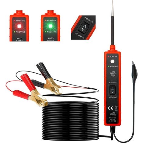 Kurzschlussprüfgerät (6–24 V) Mit Led-prüflampe, Kurzschlussortung Und Akustischem Alarm, Automatischer Stromkreisprüfung Sowie Polaritäts- Und Durchgangsprüfung.