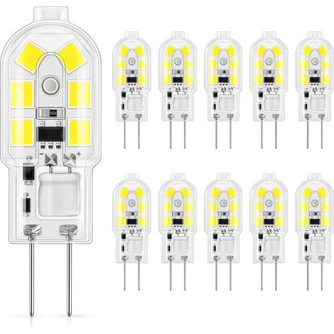 G4 Led 12v, 1,5w Entspricht 15-20w Halogen, Kaltweiß 6000k, 160lm, G4 Led-lampe, Ideal Für Dunstabzugshauben Und Kronleuchter, Nicht Dimmbar, 10 Stück [energieklasse F]